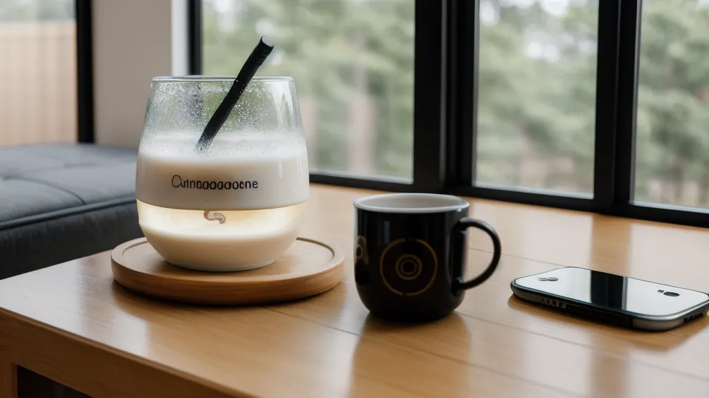 Un smartphone avec une application d'apprentissage de l'anglais à côté d'un café