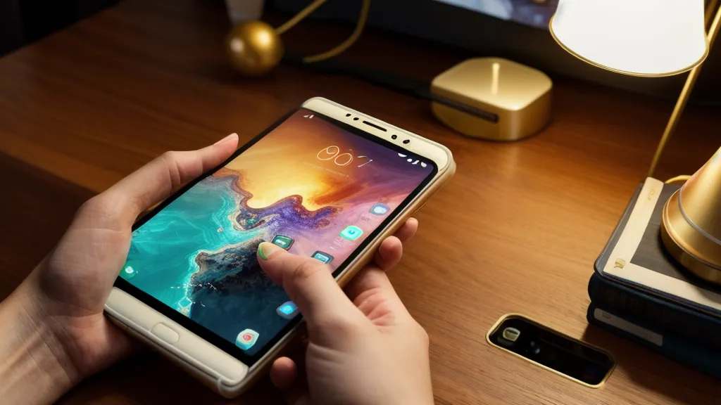 Main tenant un téléphone avec une application de langue dans un salon tamisé